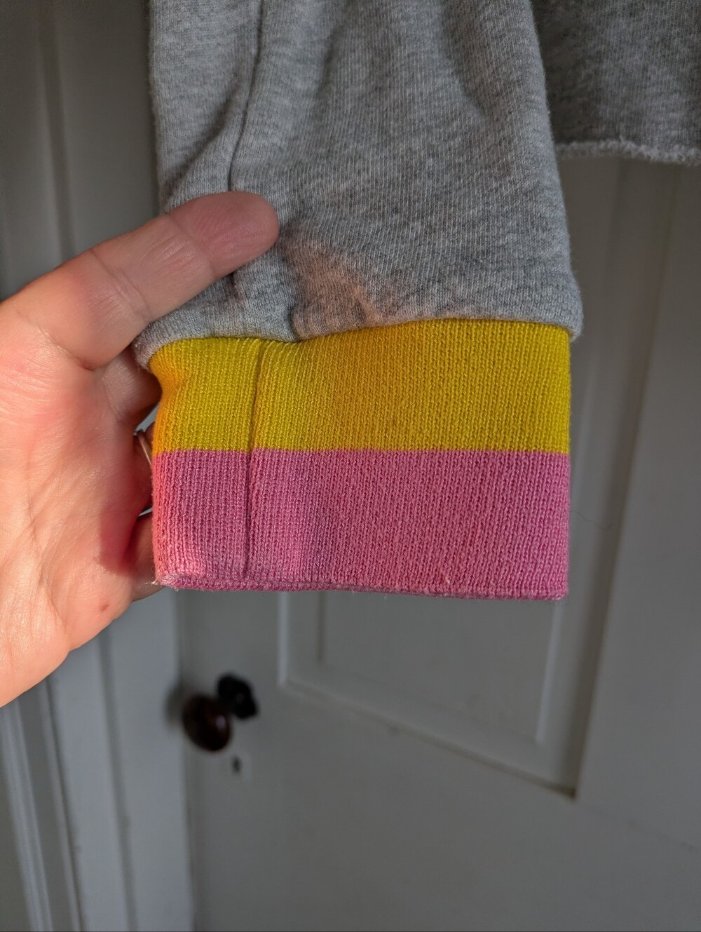 Soulcycle X Sundry Gray Hoodie w Pink & Yellow Stripes M - Picture 3 of 4